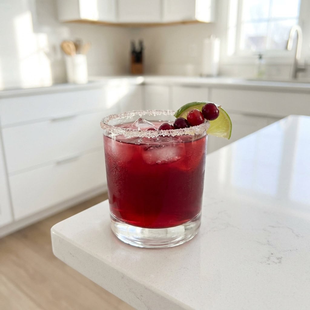 Christmas Cranberry Margarita Cocktail Recipe