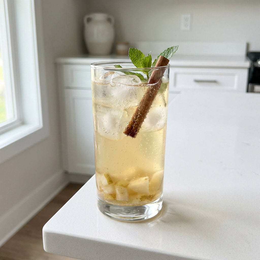 Cinnamon Pear Spritz Mocktail Recipe