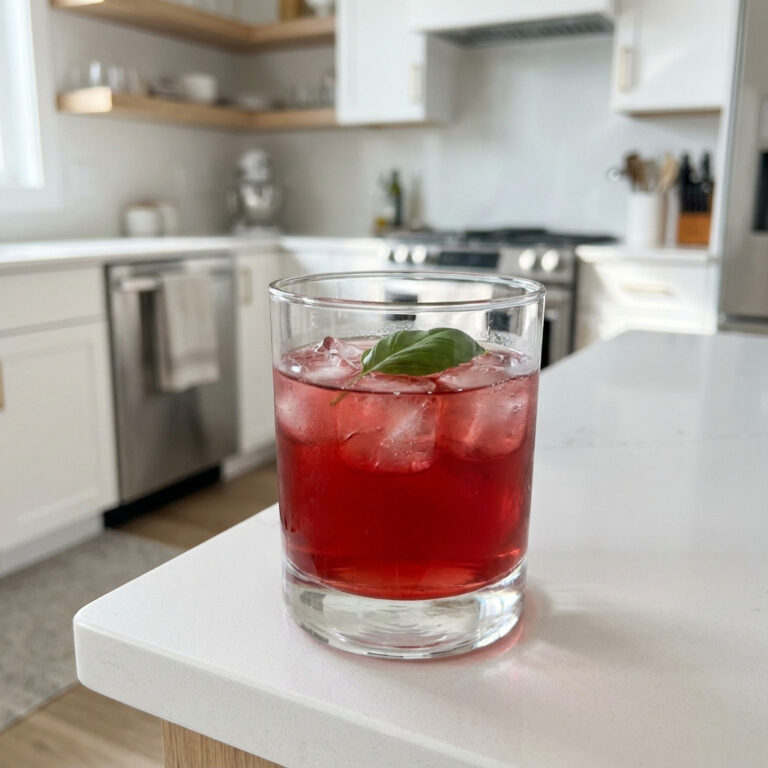 Cranberry Basil Gimlet Cocktail Recipe