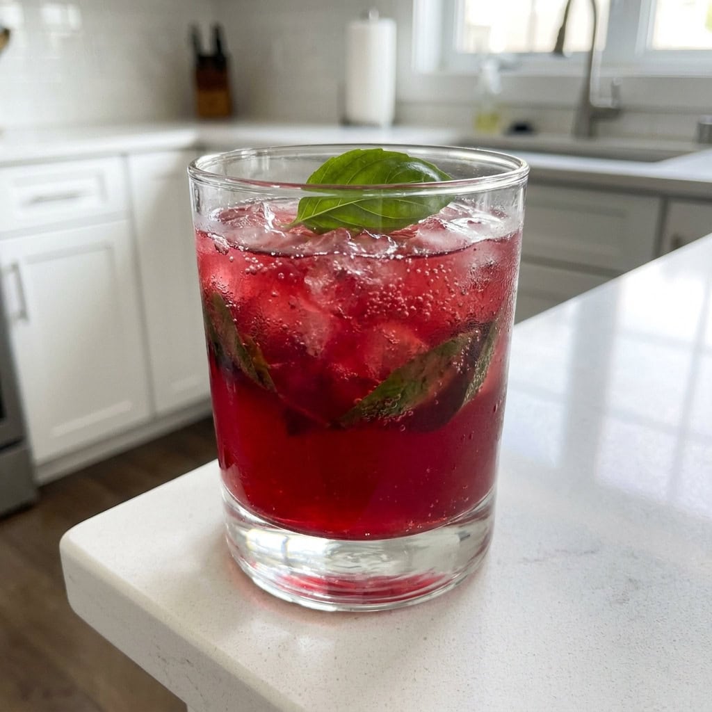 Cranberry Basil Smash Mocktail Recipe