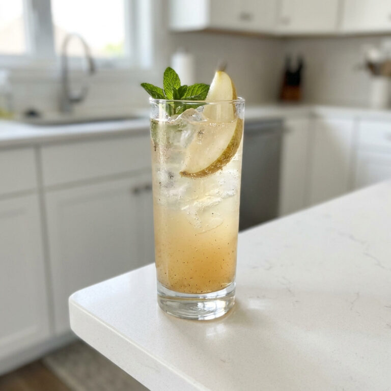 Honey Spiced Pear Sparkler Mocktail Recipe
