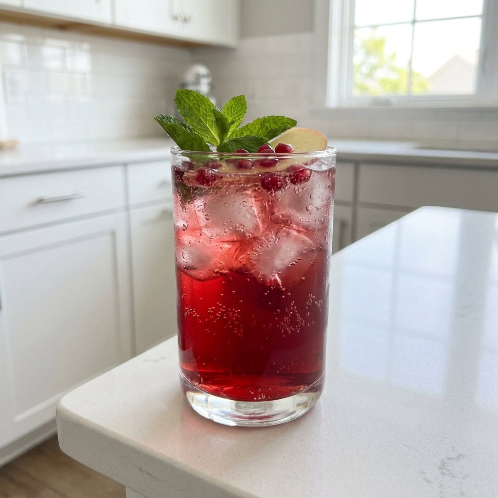 Pomegranate Apple Spritzer Mocktail Recipe