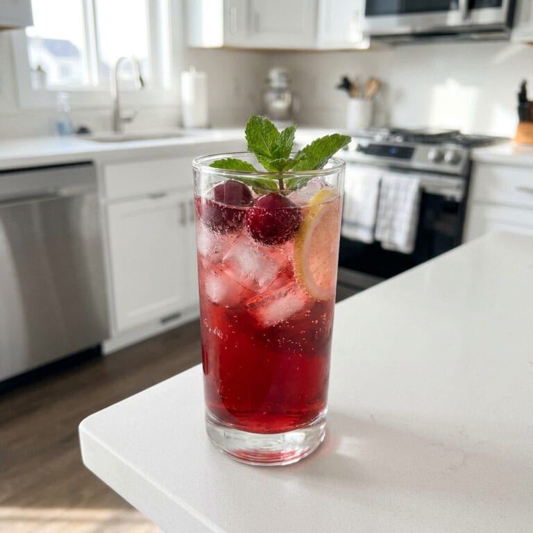 Christmas Cherry Fizz Mocktail Recipe