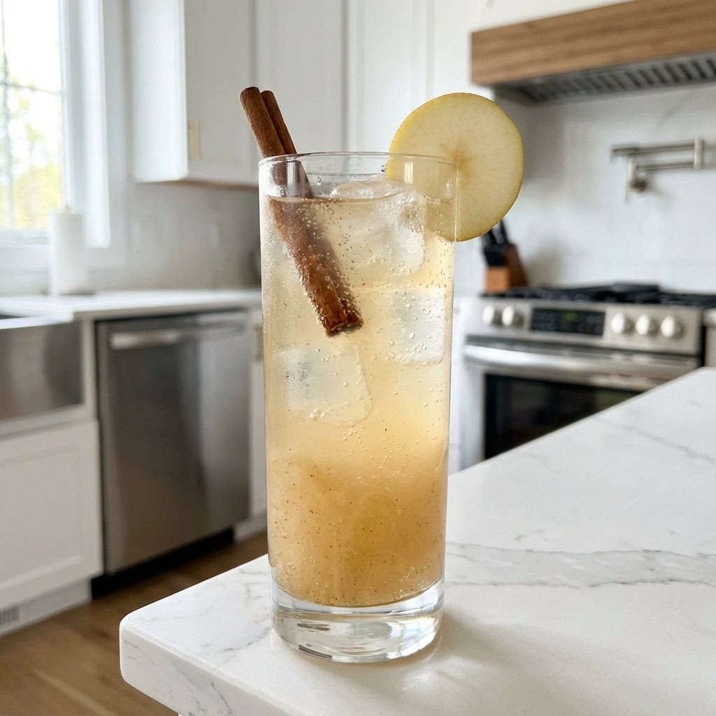 Cinnamon Pear Sparkler Mocktail Recipe