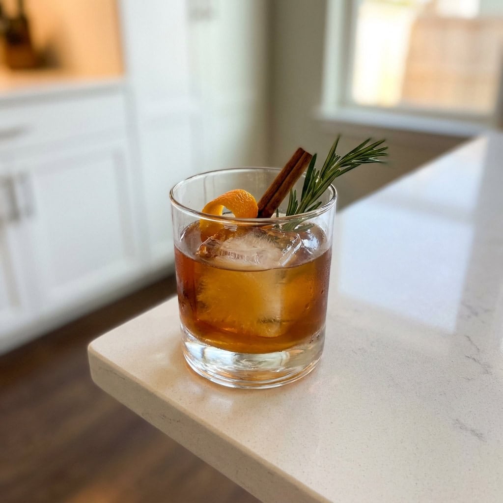 Cinnamon Rosemary Old Fashioned Cocktail Recipe