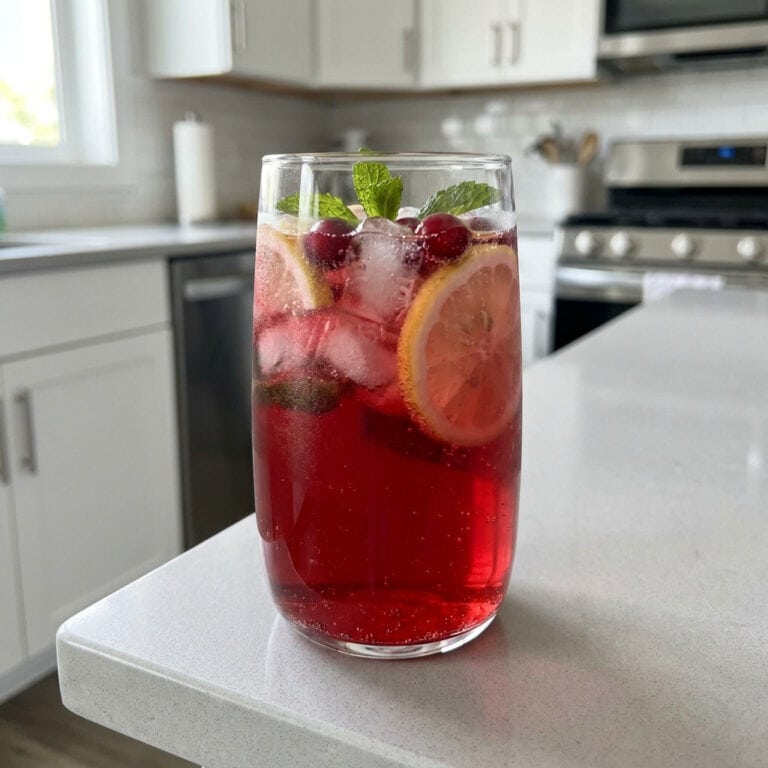 Festive Cranberry Lemon Punch Mocktail Recipe