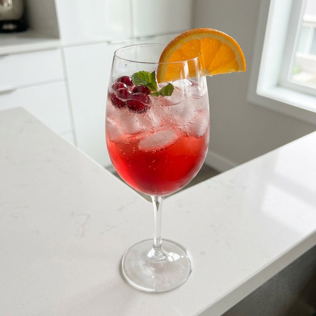Orange and Cranberry Spritzer Cocktail Recipe