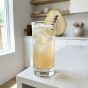 Pear and Lavender Gin Fizz Cocktail Recipe