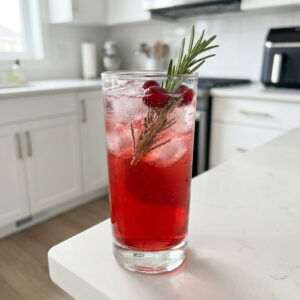Rosemary Cranberry Gin Fizz Cocktail Recipe
