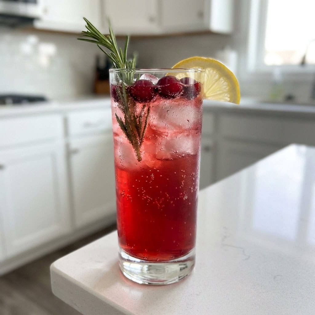 Rosemary Cranberry Lemonade Mocktail Recipe