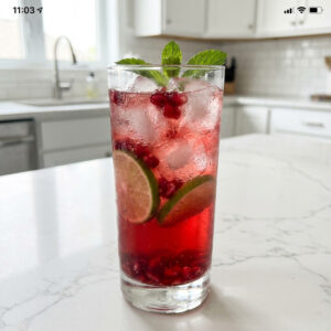 Sparkling Pomegranate Limeade Mocktail Recipe