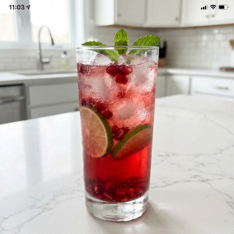 Sparkling Pomegranate Limeade Mocktail Recipe