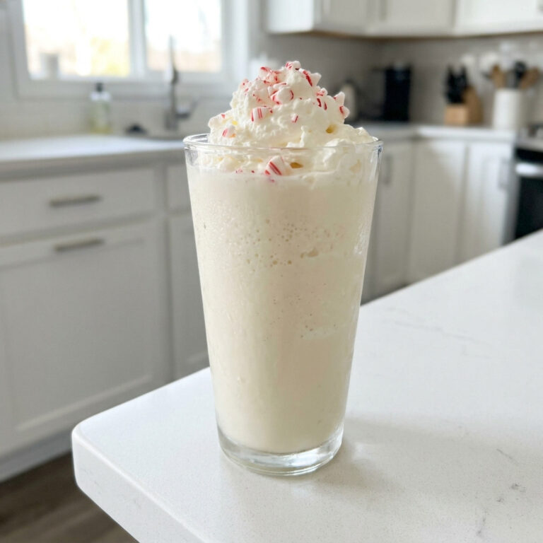 White Chocolate Peppermint Frappe Mocktail Recipe