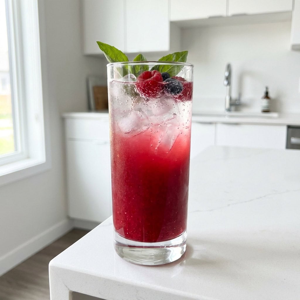 Berry Basil Cooler Mocktail Recipe