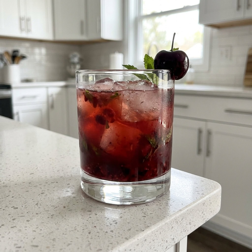 Cherry Bourbon Smash Cocktail Recipe