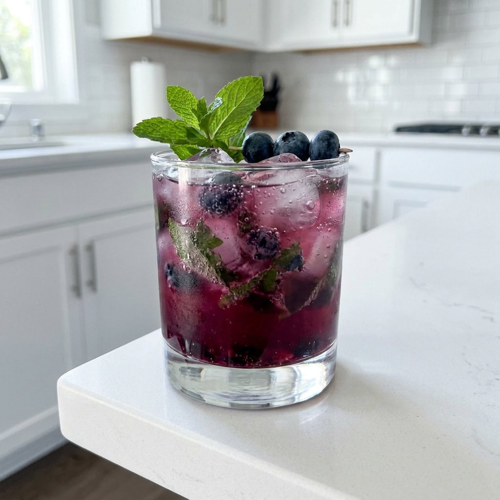 Chilly Blueberry Gin Smash Cocktail Recipe