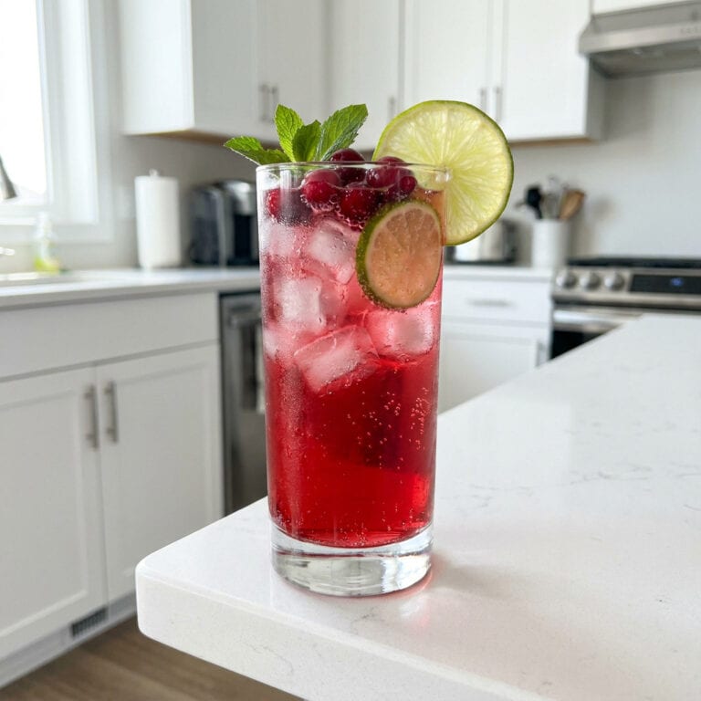 Cranberry Lime Sparkler Mocktail Recipe