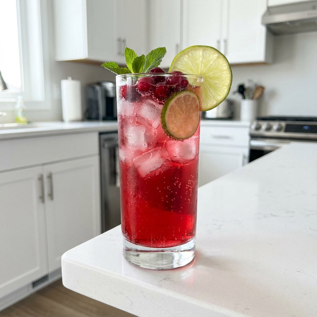 Cranberry Lime Sparkler Mocktail Recipe