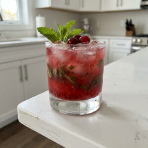 Cranberry Mint Tequila Smash Cocktail Recipe