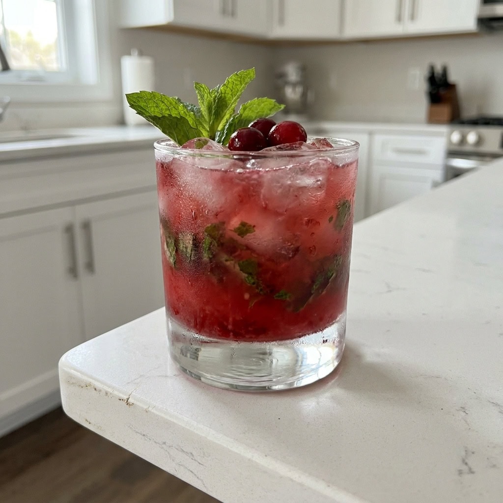 Cranberry Mint Tequila Smash Cocktail Recipe