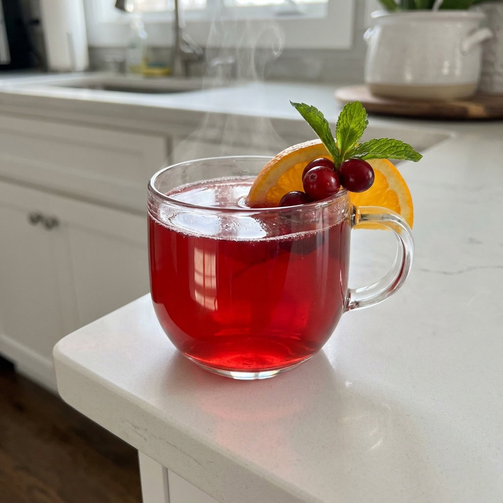 Hot Cranberry Sparkler Mocktail Recipe