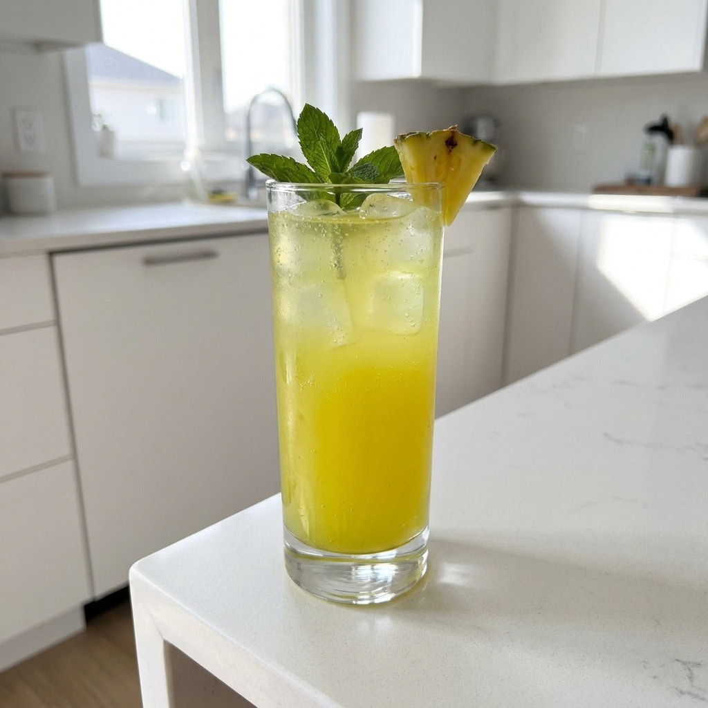 Minty Pineapple Cooler Mocktail Recipe