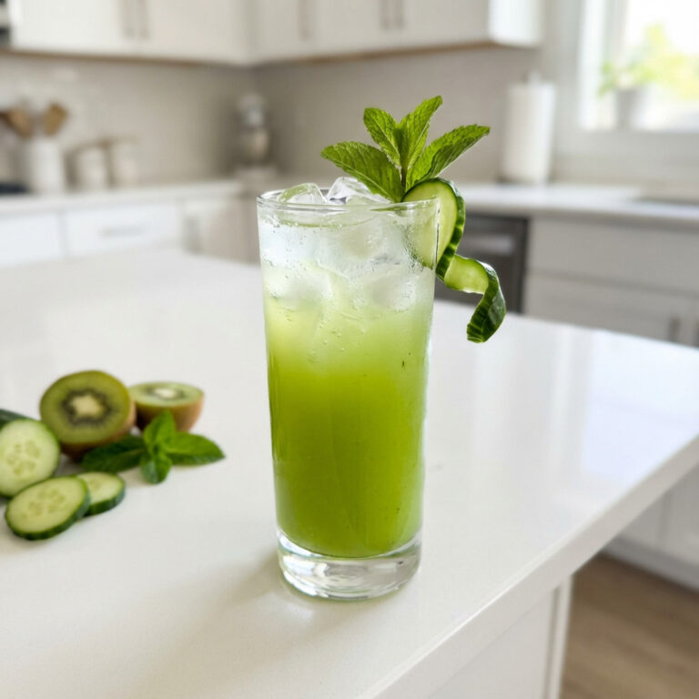 Kiwi Cucumber Refresher Mocktail Recipe