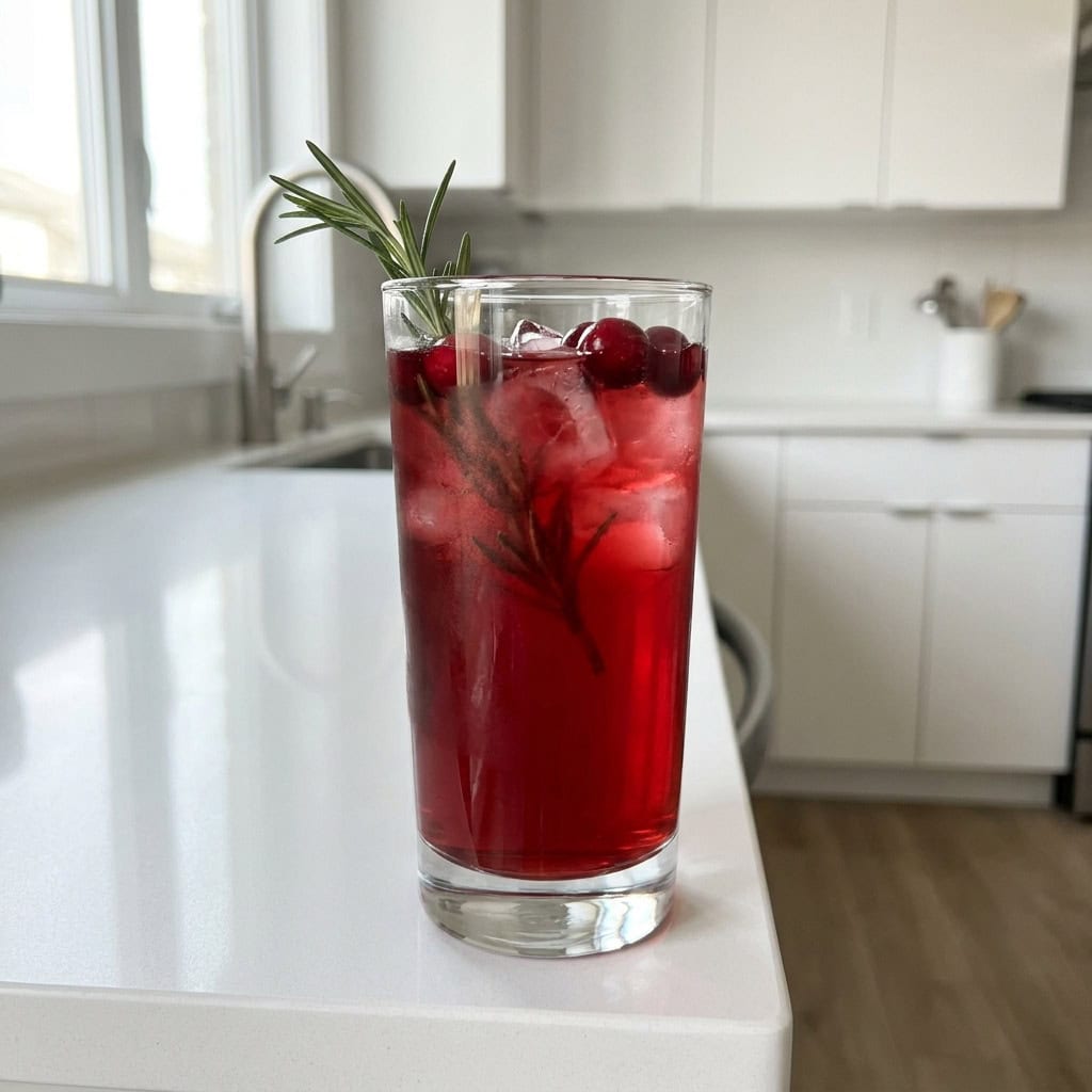 Rosemary Cranberry Bliss Mocktail Recipe