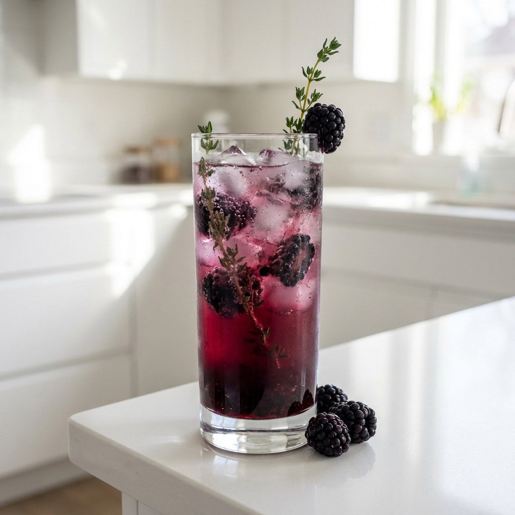 Blackberry Thyme Sparkler Mocktail Recipe