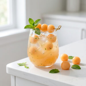 Cantaloupe Mint Sangria Cocktail Recipe