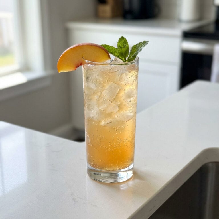 Ginger Peach Fizz Mocktail Recipe