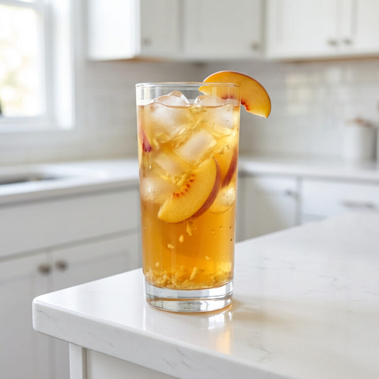 Ginger Peach Iced Tea Mocktail Recipe