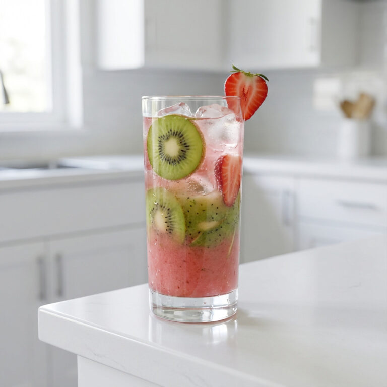Kiwi Strawberry Cooler Mocktail Recipe
