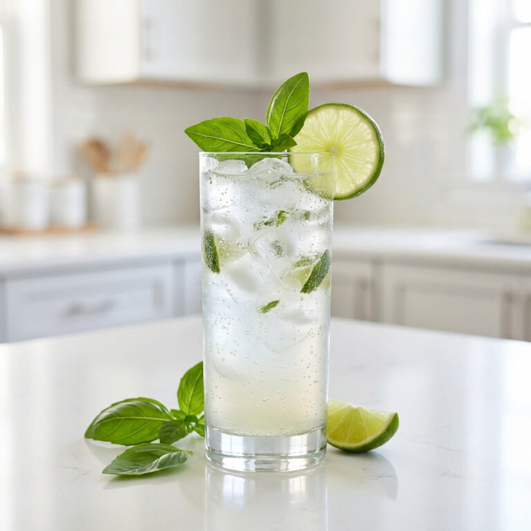 Lime Basil Gin Rickey Cocktail Recipe