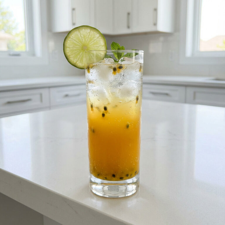 Mango Passion Fizz Mocktail Recipe