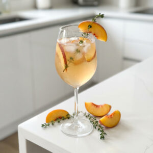 Peach Thyme Prosecco Punch Cocktail Recipe