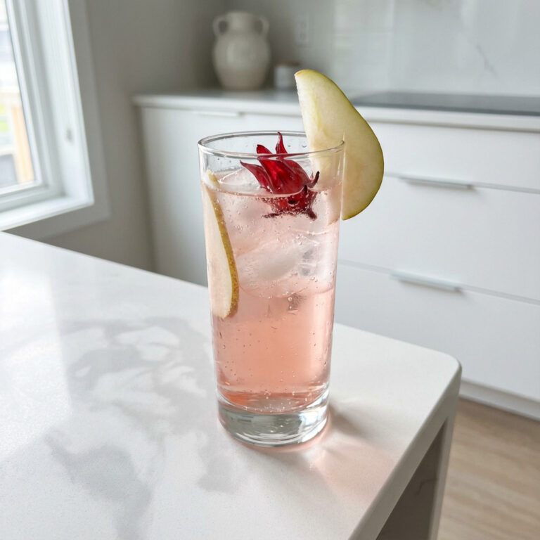 Pear Hibiscus Fizz Cocktail Recipe