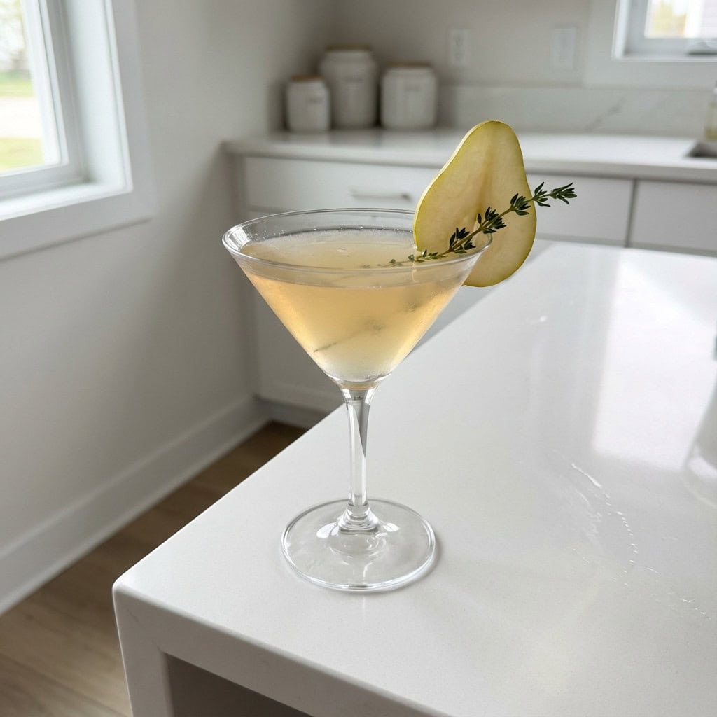 Pear Thyme Martini Cocktail Recipe