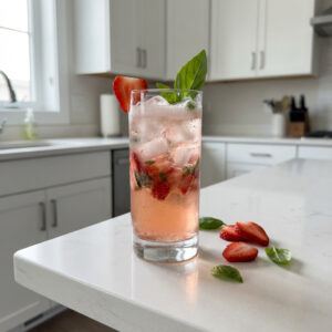 Sparkling Strawberry Basil Smash Cocktail Recipe