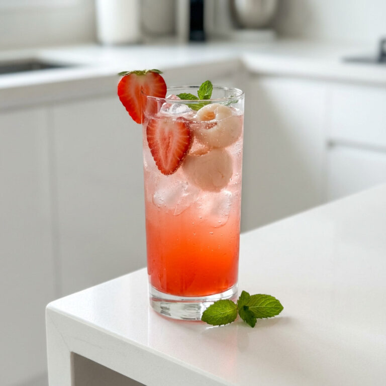 Strawberry Lychee Bliss Mocktail Recipe