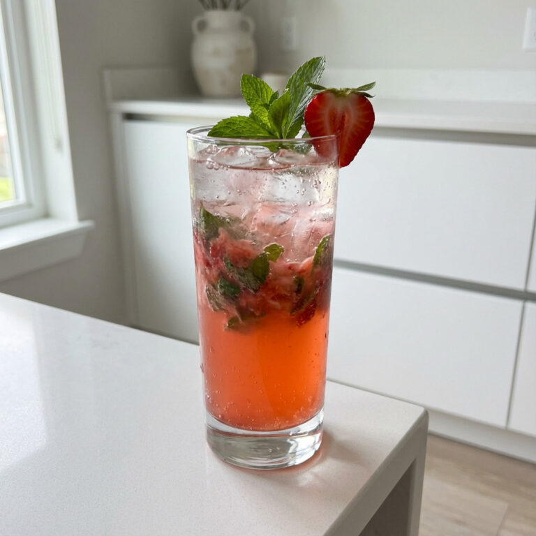 Strawberry Mint Cooler Mocktail Recipe