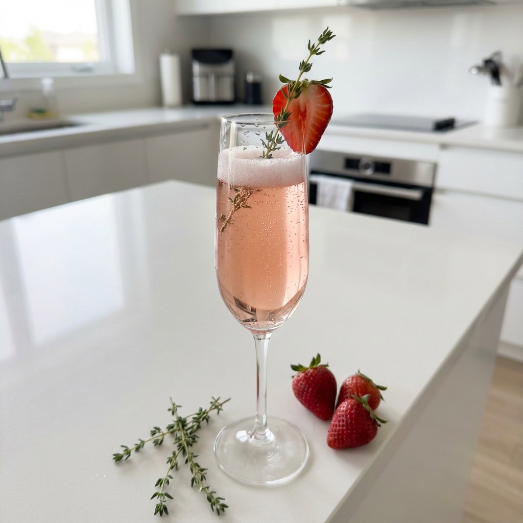 Strawberry Thyme Mimosa Cocktail Recipe
