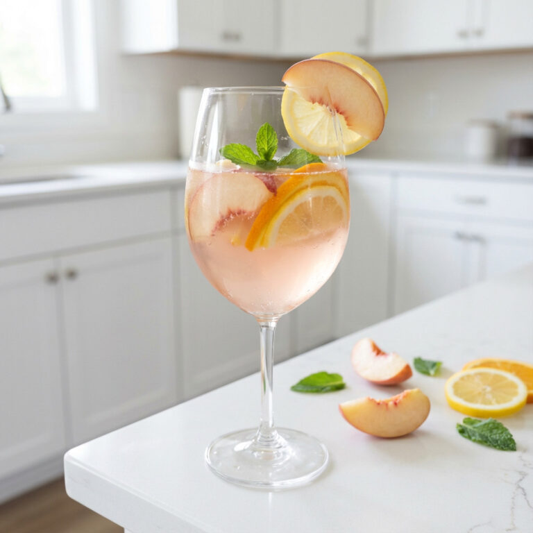 White Peach Sangria Mocktail Recipe