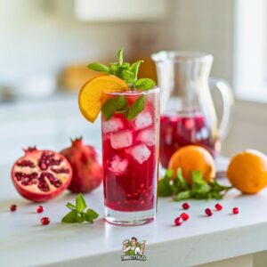 Cranberry Pomegranate Spritzer Mocktail Recipe