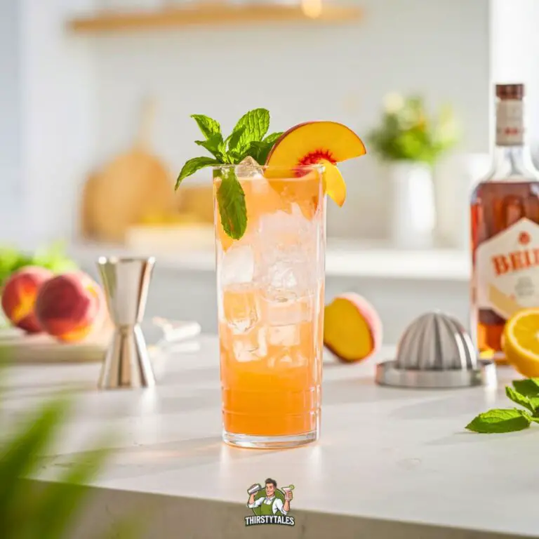 Peach Rum Fizz Cocktail Recipe