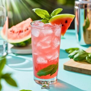 Watermelon Basil Cooler Cocktail Recipe