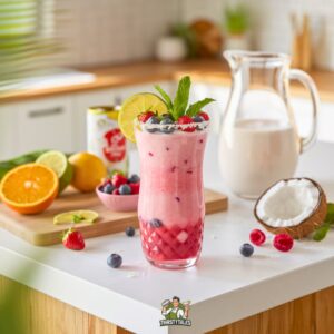 Berry Coconut Sangria Mocktail Recipe
