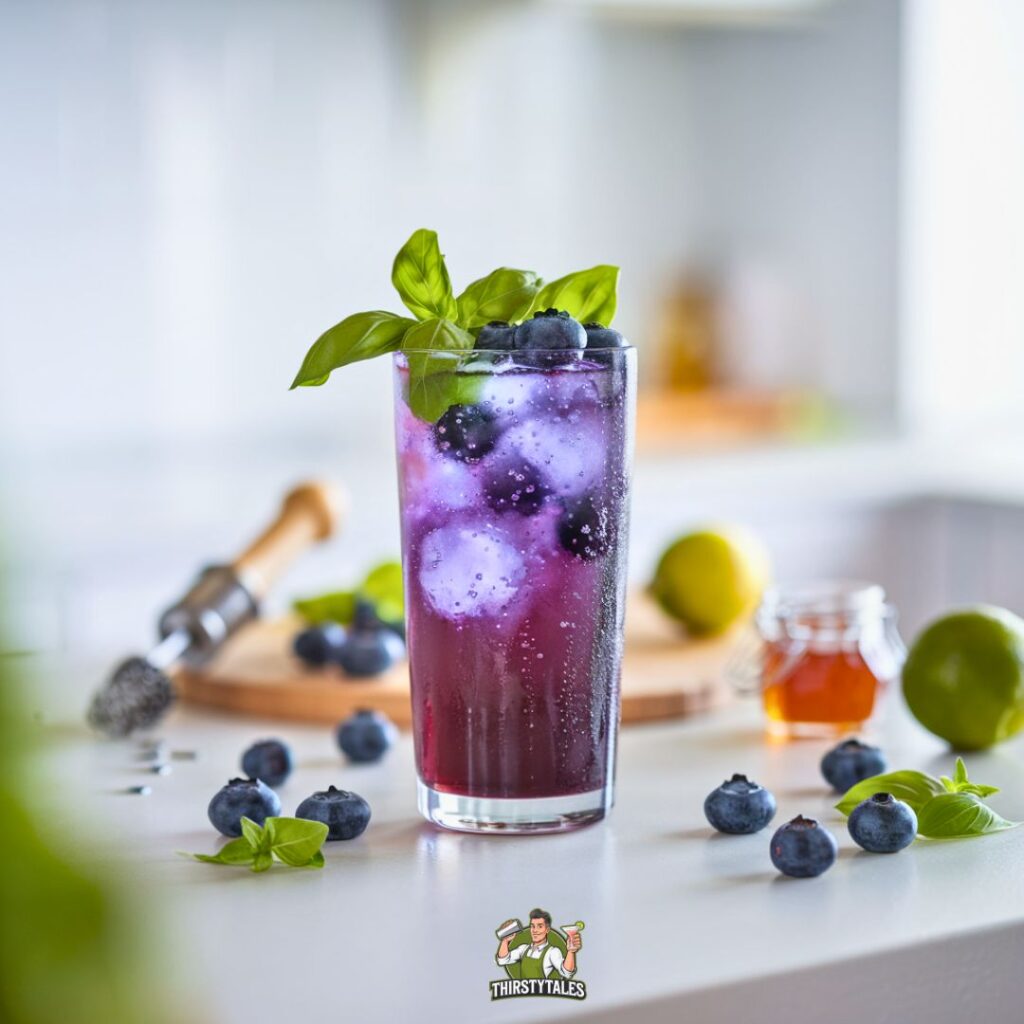Blueberry Basil Breeze Mocktail Recipe