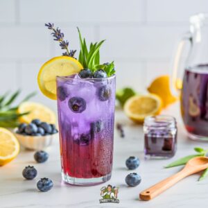 Blueberry Lavender Lemonade Mocktail Recipe