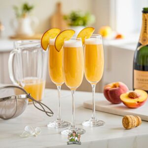 Champagne & Peach Puree Cocktail Recipe